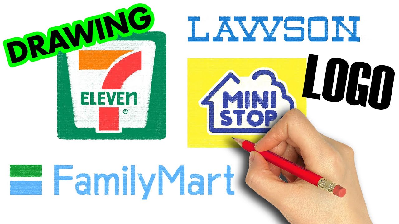 how to draw 7 11, Mini Stop, Family Mart, Lawson Logo