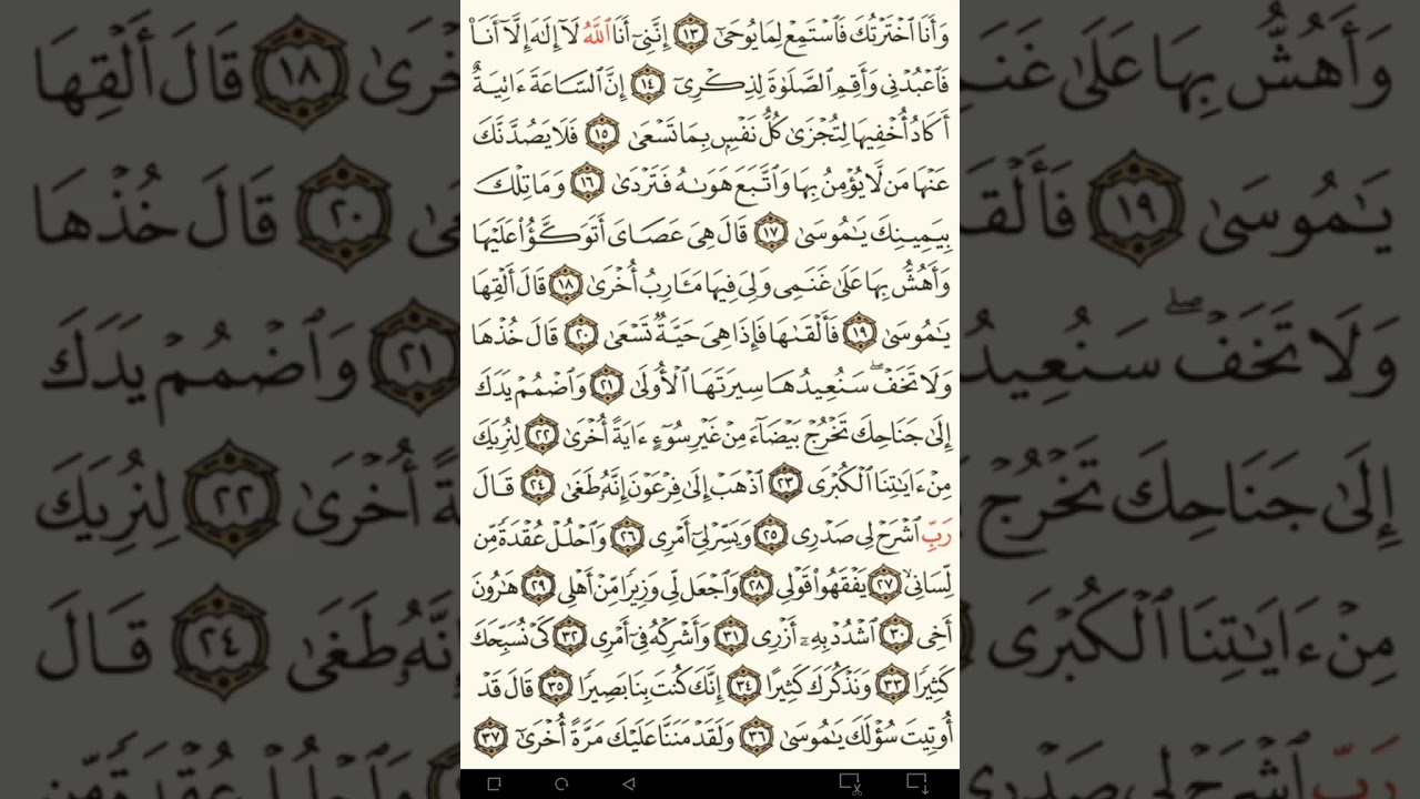 ماهر المعيقلي سورة طه مكتوبة صفحة 313 مصحف المدينة المنورة جودة عالية