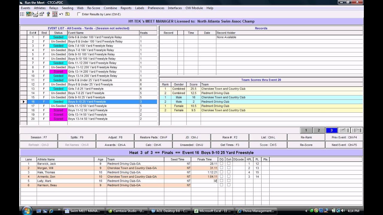 Inputting Results