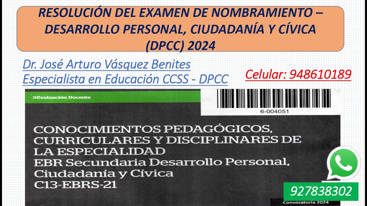 RESOLUCION DE EXAMEN DE DPCC  -  NOMBRAMIENTO 2024