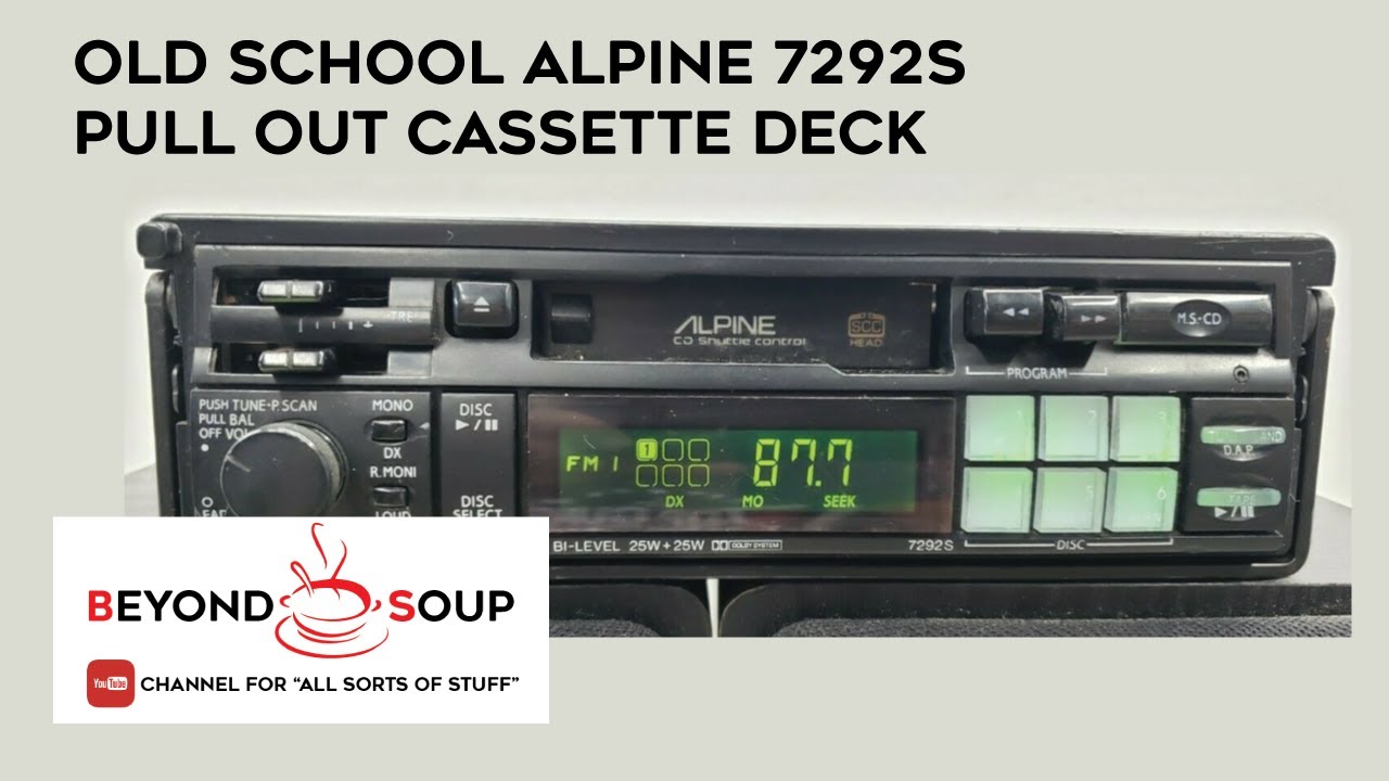 Vintage Alpine 7292S Pull Out Car Stereo Cassette Tape Deck