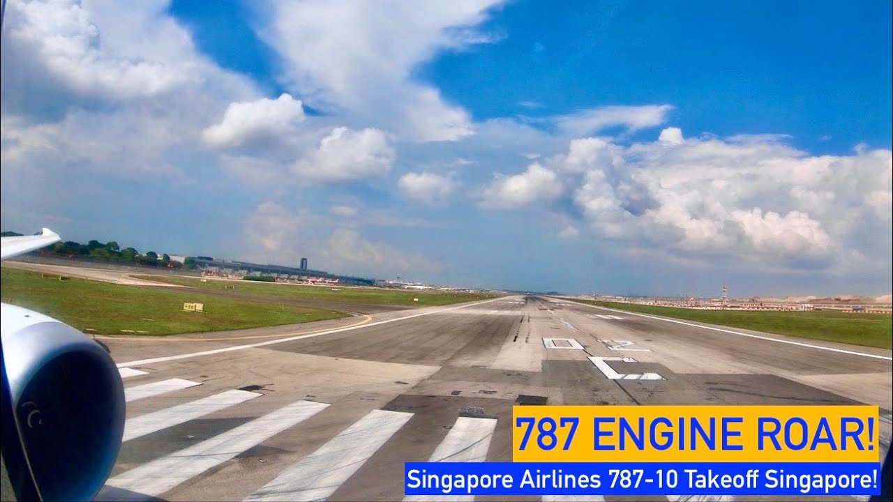 787 ENGINE ROAR!!! Singapore Airlines 787-10 takeoff