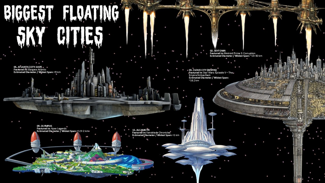 15 Biggest Floating Sky cities in fiction