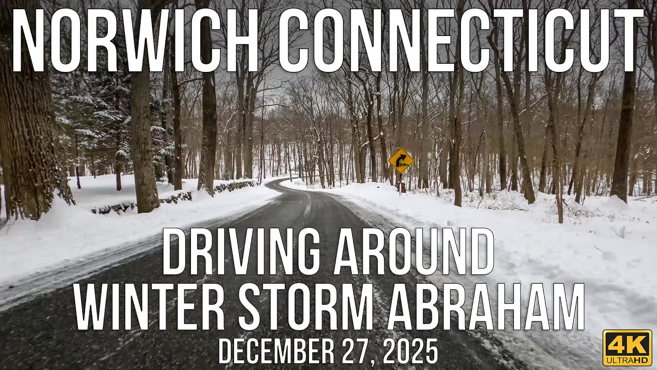 Winter Storm Abraham Aftermath: Norwich, Connecticut Snow Drive | December 27, 2025 | 4K