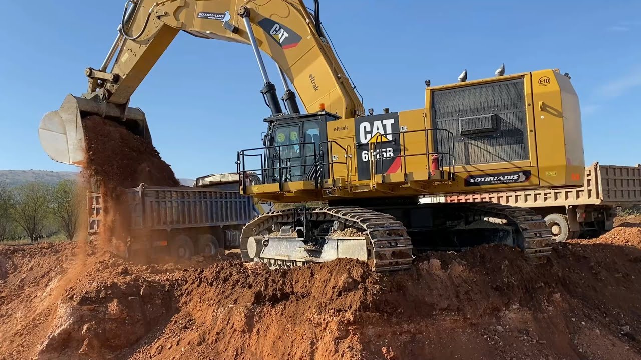Caterpillar 6015B Excavator Loading Trucks - Sotiriadis Mining Works