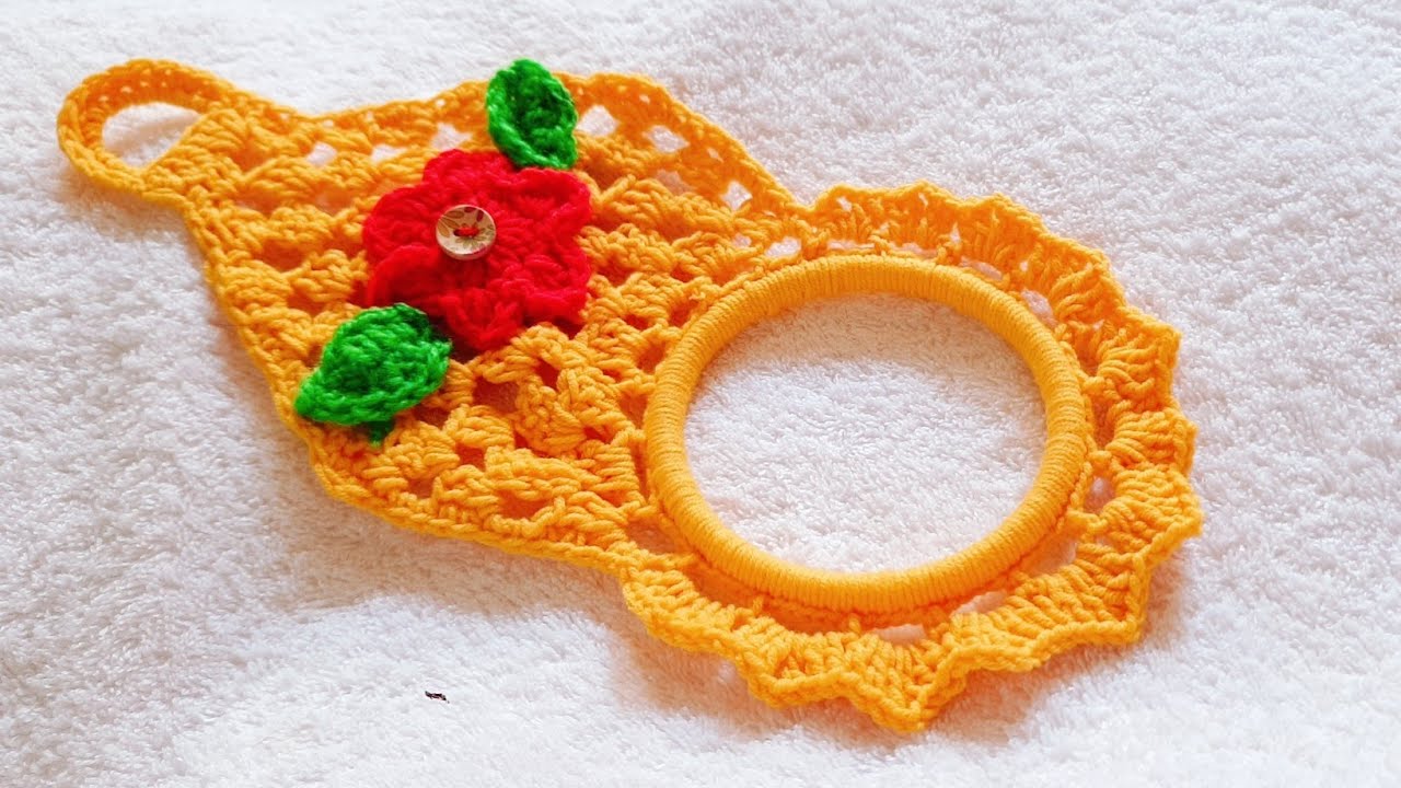 Easy  Crochet Kitchen Towel Topper🧡-1