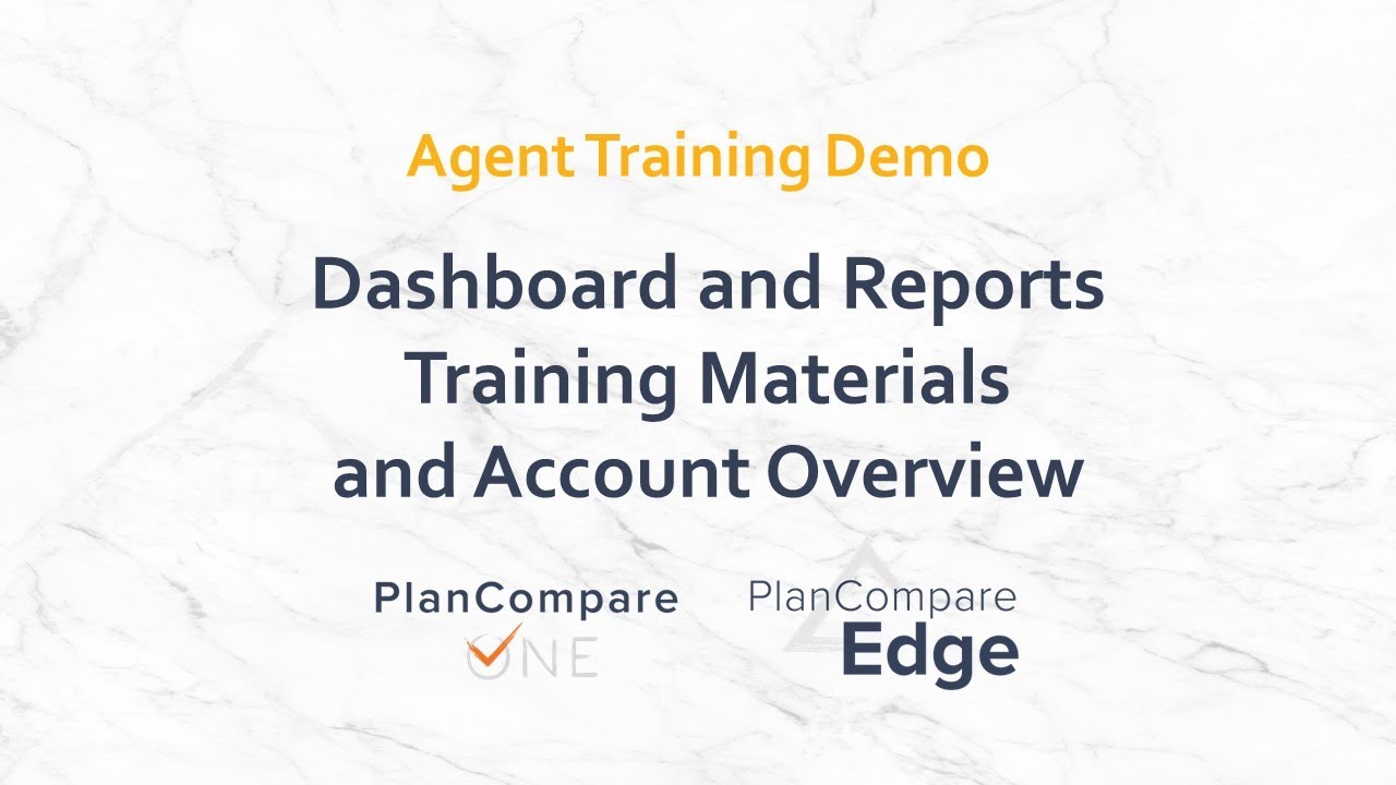 Dashboard and Reports, Training Materials, and Account Overview