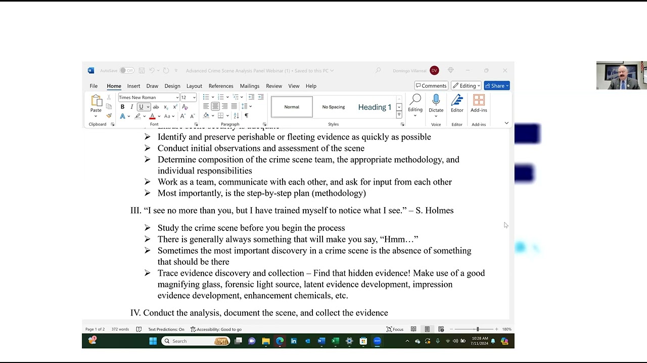 Advanced Crime Scene Analysis