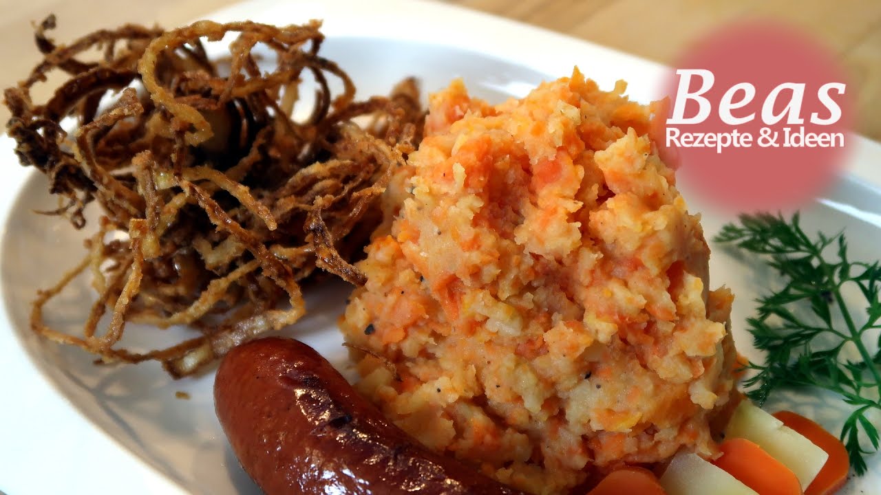 MÖHREN UNTEREINANDER Rezept – Möhrengemüse mit Röstzwiebeln und Mettenden