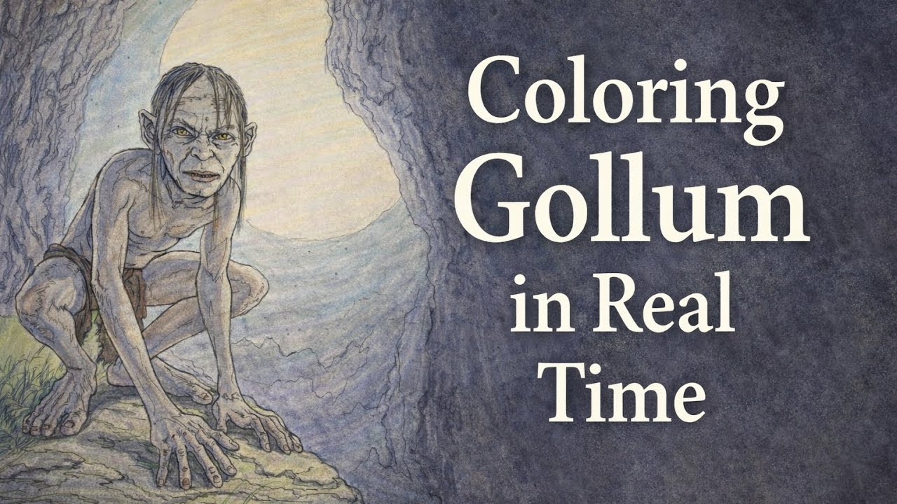 Real Time Gollum Coloring Page from The Lord of the Rings
