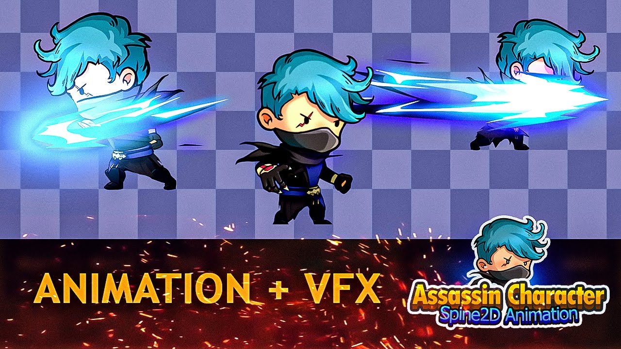 Spine 2D Animation - Assassin Character