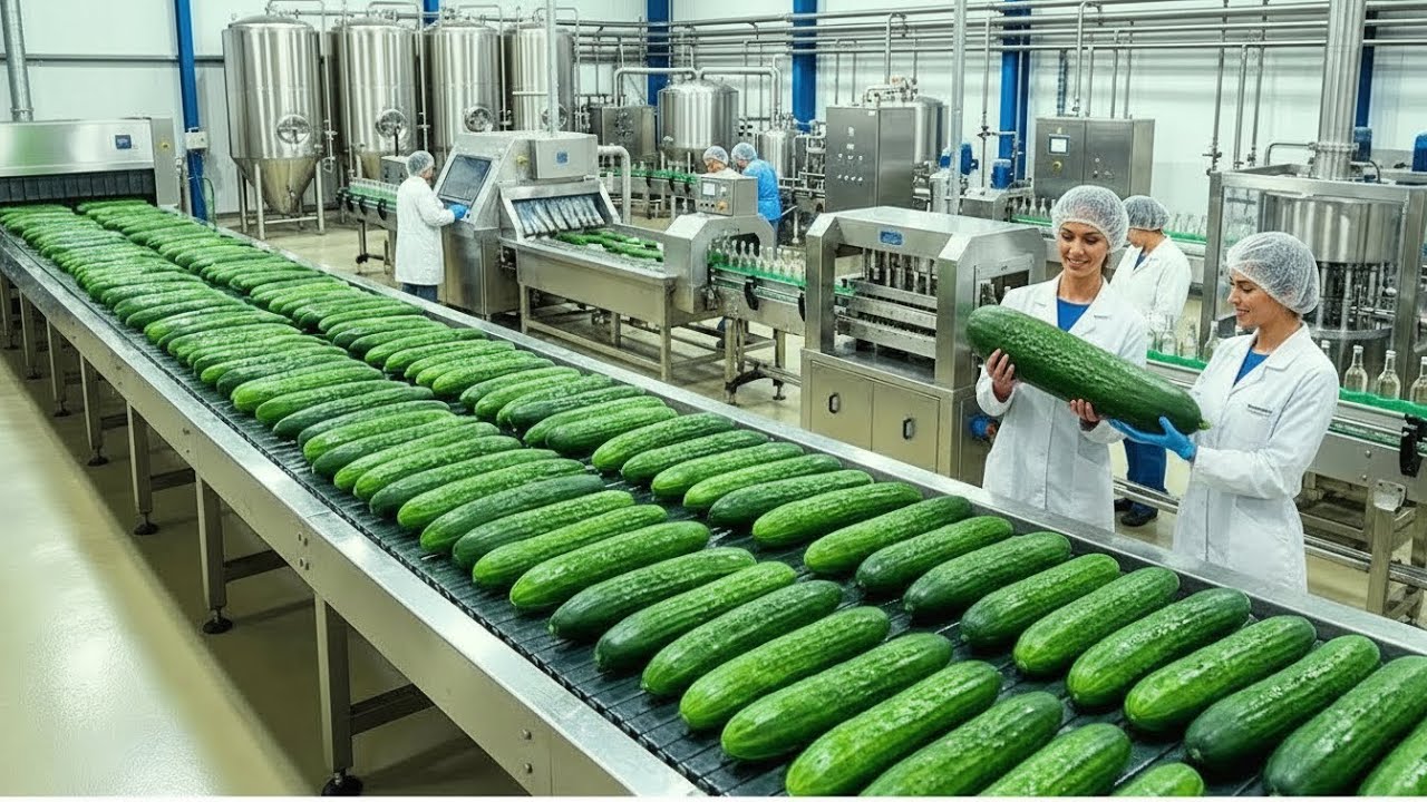 Inside the Pickle Factory: From Fresh Cucumbers to Crunchy Pickled Cucumbers (Full Process)