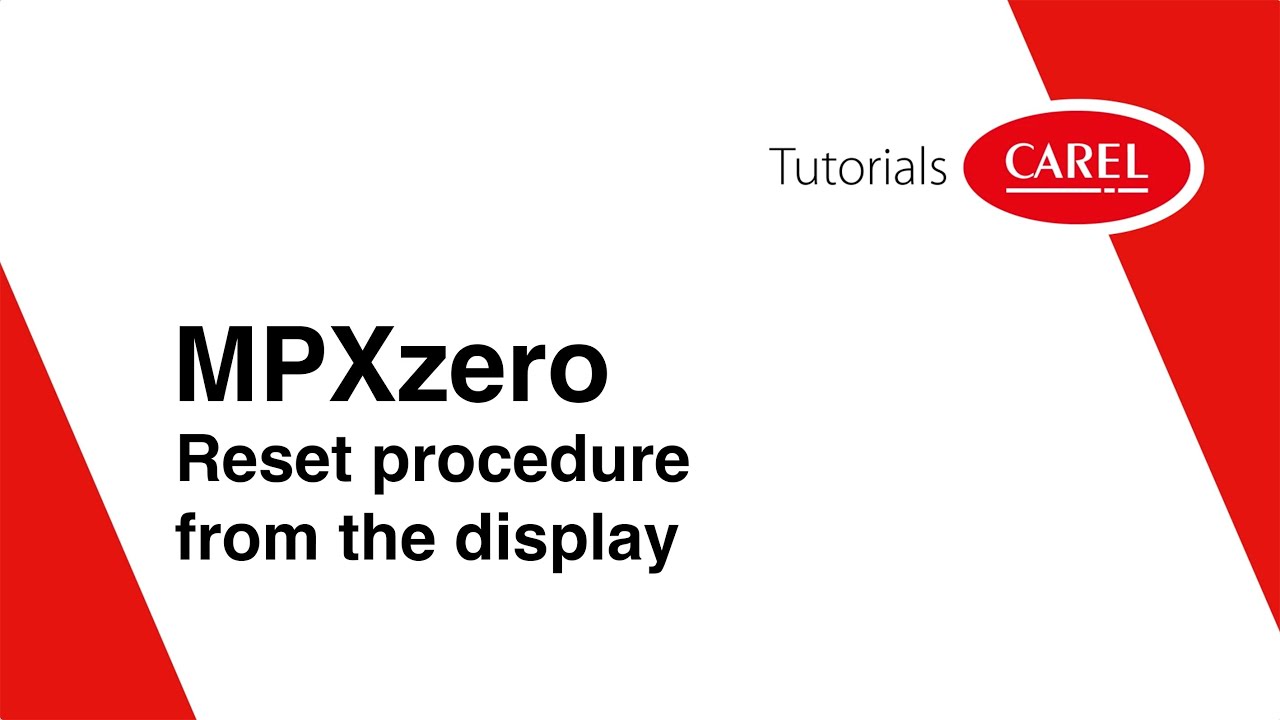 MPXzero - Reset procedure from the display