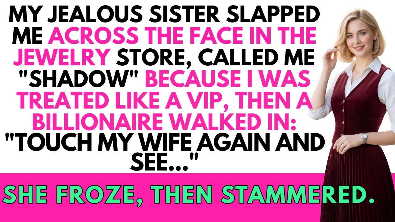 Sister Slapped Me At The Jewelry Store Then A Billionaire Said Touch My Wife Again And...