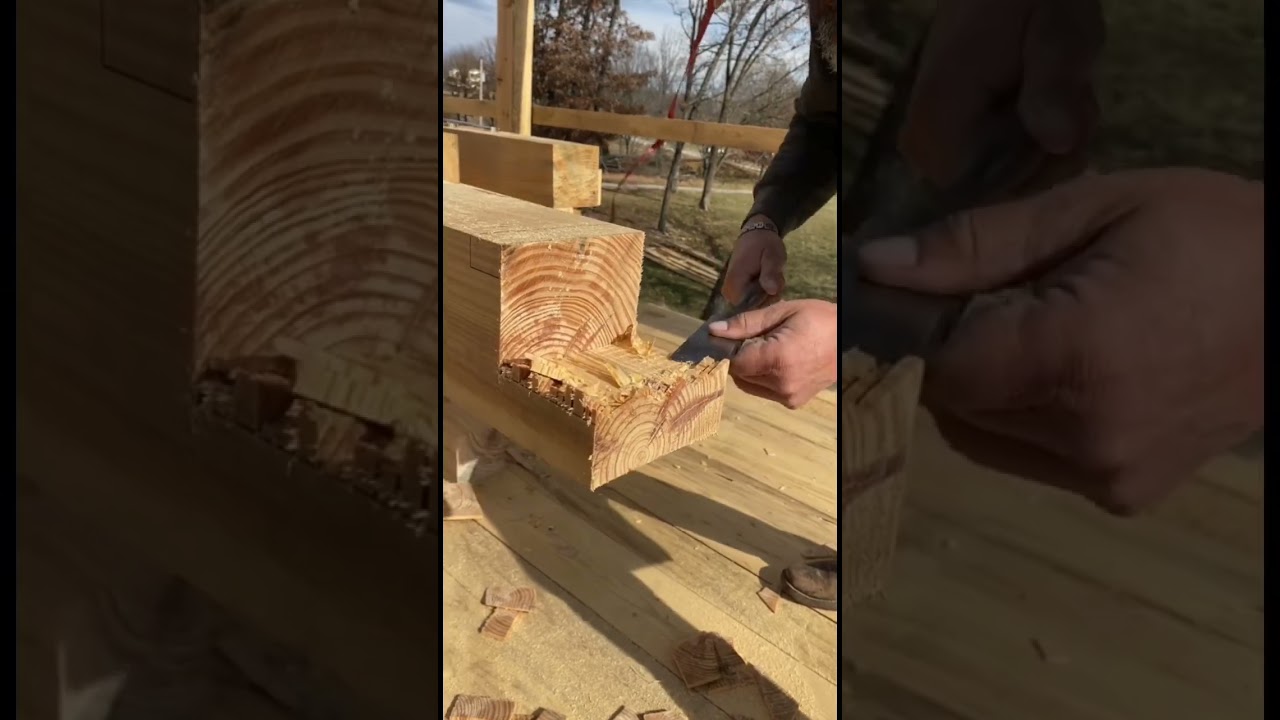 Simple TIMBER Frame Connection. #carpentry #build #woodworking #construction