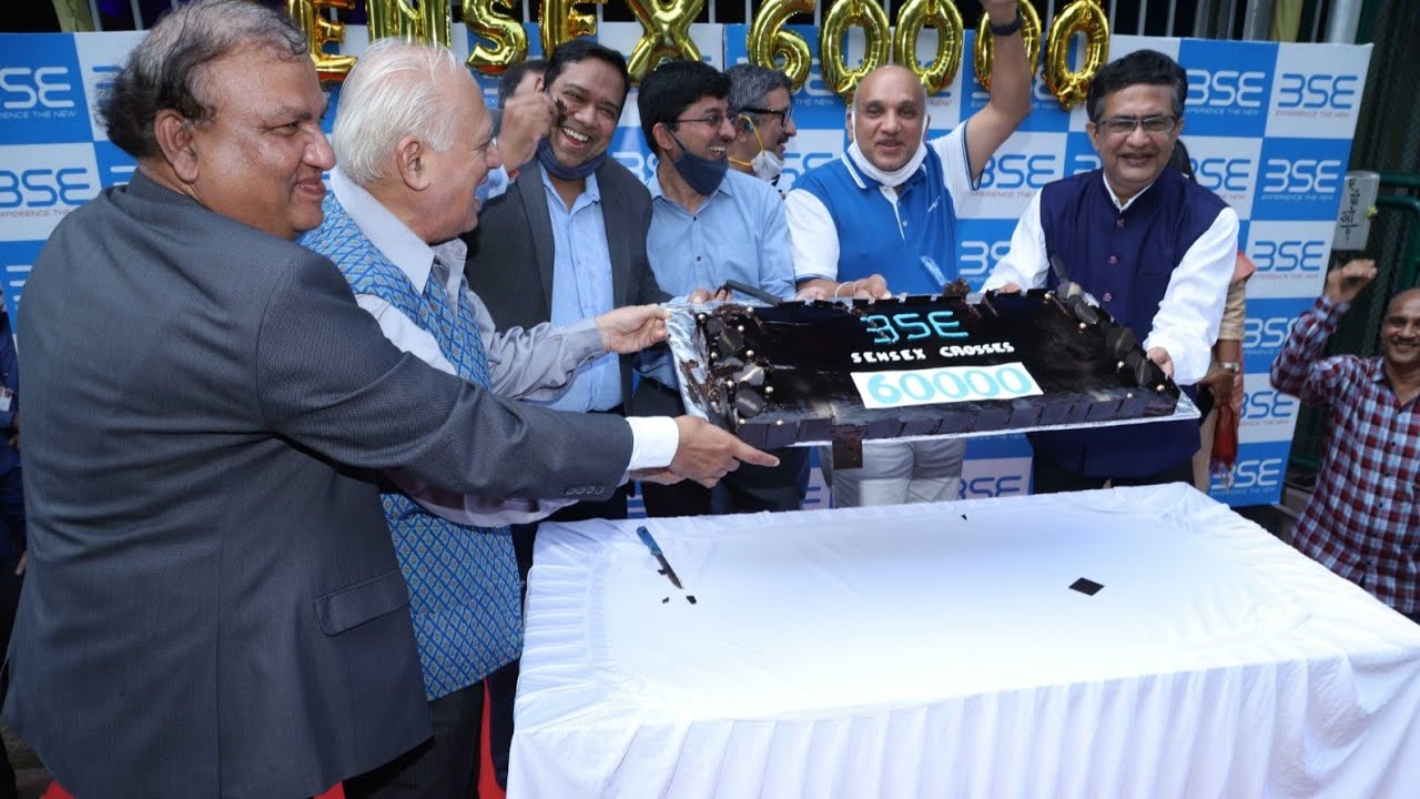 Highlights of the celebration of #Sensex Crossing 60,000  #Sensex60k