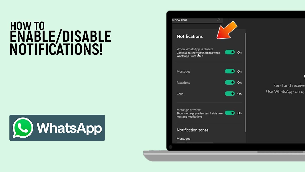How to Disable/ Turn OFF Notification from WhatsApp on PC/Laptop [EASY]