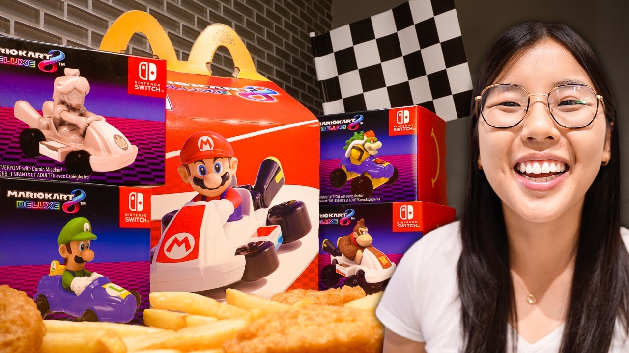 McDonald’s NEW Mario Kart Happy Meal 2024 🍟 (+ Rare Gold Toys!)
