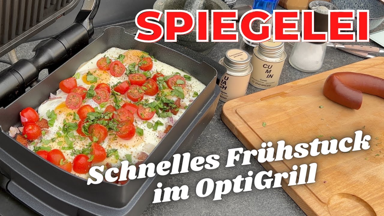 Frühstück im OptiGrill - Dies Spiegelei Sucuk Pfanne in der Backschale musst du ausprobieren