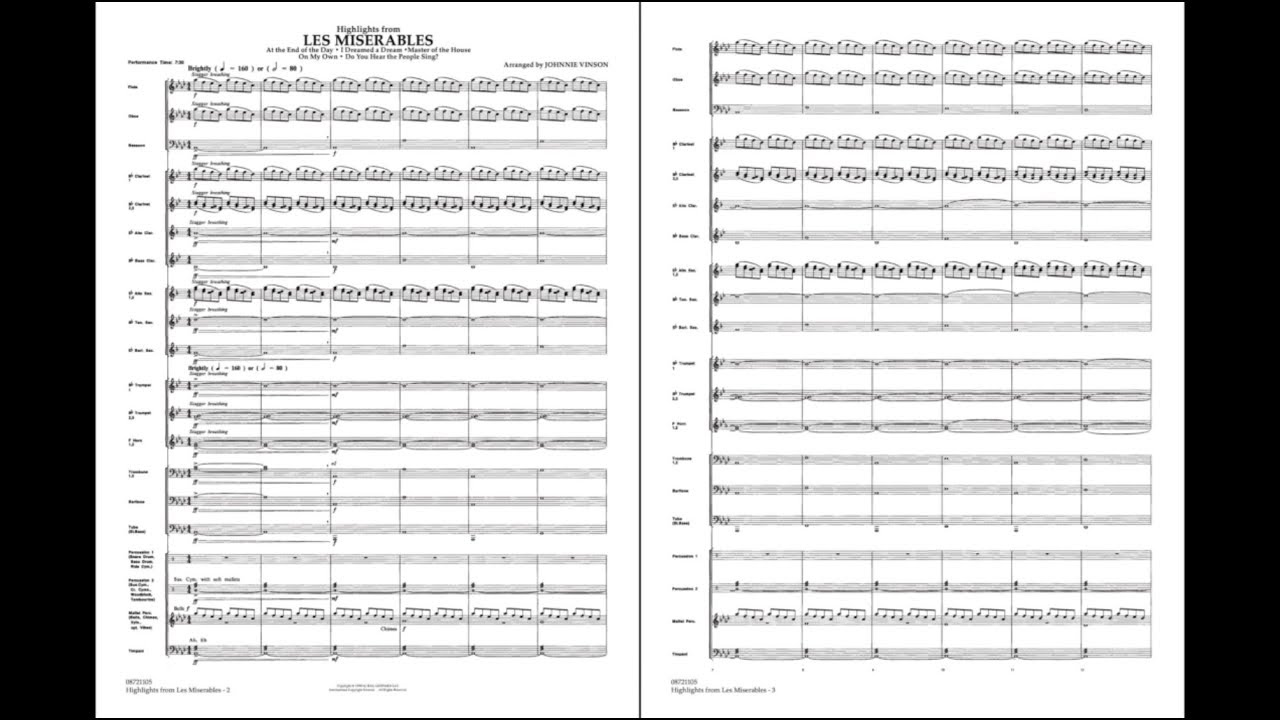 Highlights from Les Misérables arranged by Johnnie Vinson