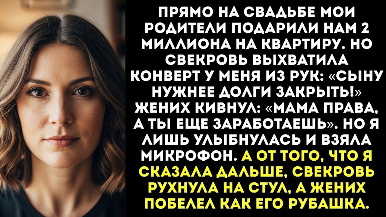 «Деньги нам, а ты еще заработаешь!» — свекровь на свадьбе отняла у меня 2 млн от родителей...