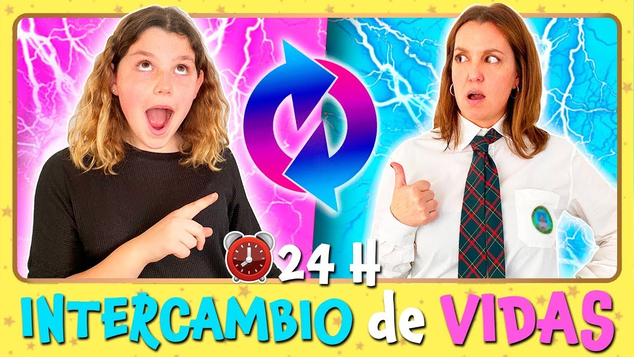 INTERCAMBIO de VIDAS por 24 HORAS 😱 Cambio de Cuerpo con mi MADRE 👩&zwj;🦱 👧 Siendo mi MADRE por un d&iacute;a