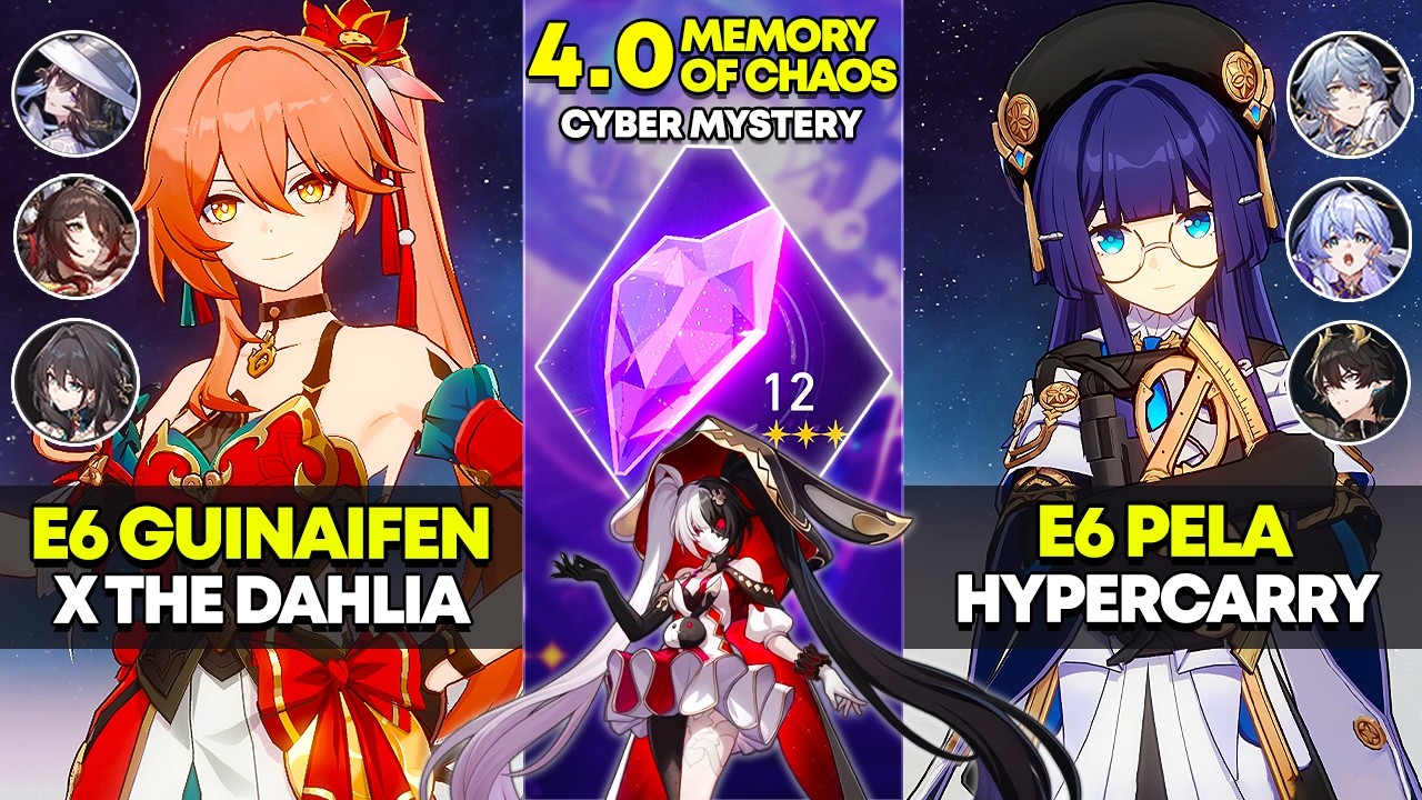 Гиперкерри E6 Guinaifen x The Dahlia & E6 Pela | Memory of Chaos 12 | Honkai Star Rail 4.0