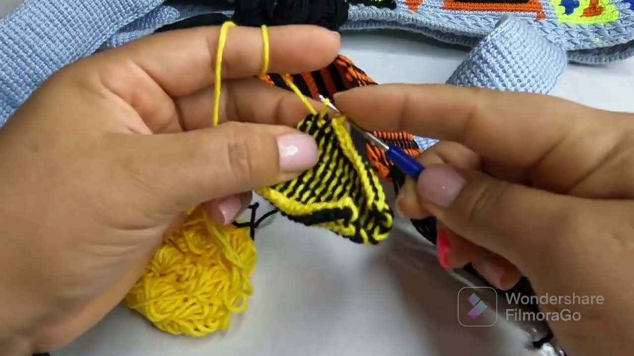 Fajon o gasa muy fácil para mochilas estilo wayuu en punto tunecino#tutorial #youtube #wayuu