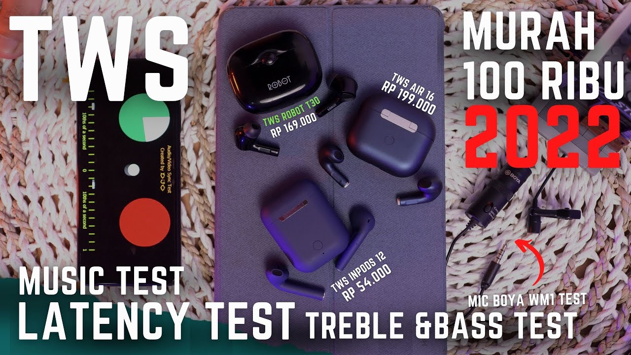 TWS MURAH SERATUSAN BERKUALITAS, ROBOT T30, AIR 16, INPODS 12, BASS, BATERAI TERBAIK 2022 BAGUS MANA