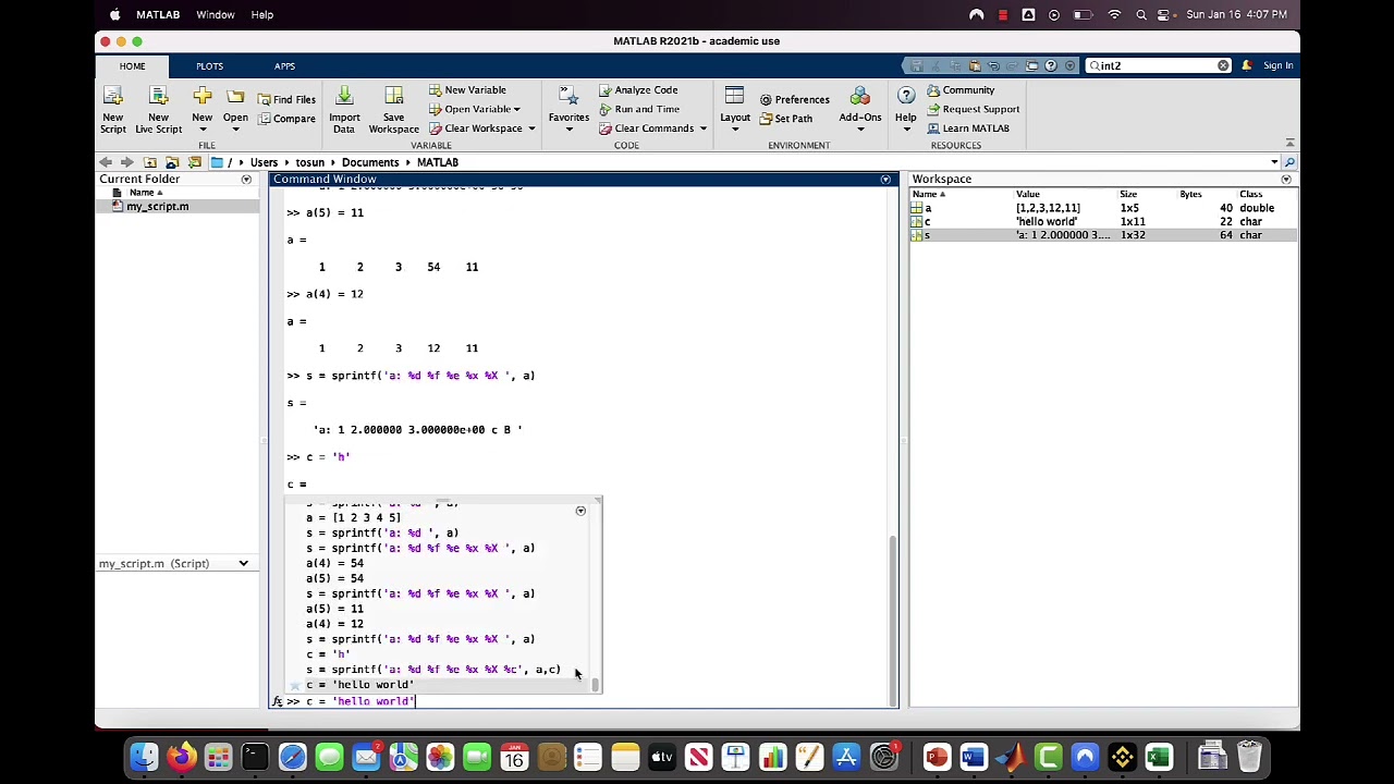 Matlab Lesson 8 of 11: String Formatting, Input and Output
