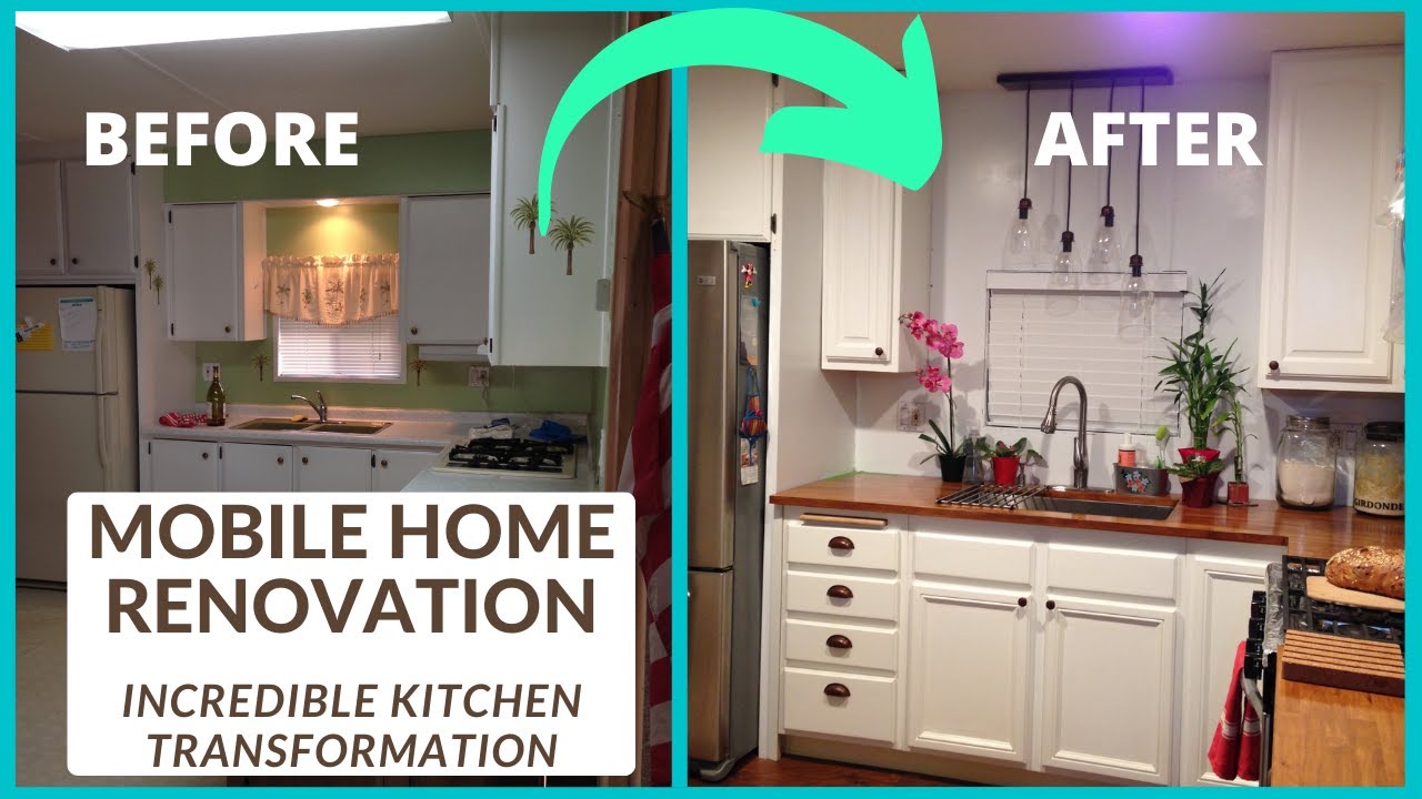 KITCHEN REMODEL - MOBILE HOME RENOVATION  and BEFORE Mini  House Tour