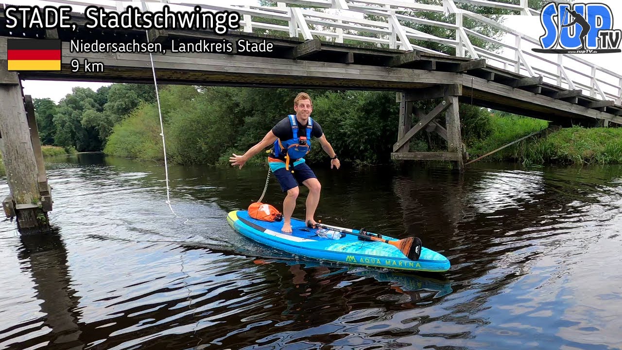 SUP-Tour auf der Stadtschwinge um die Altstadt in STADE (Niedersachsen)
