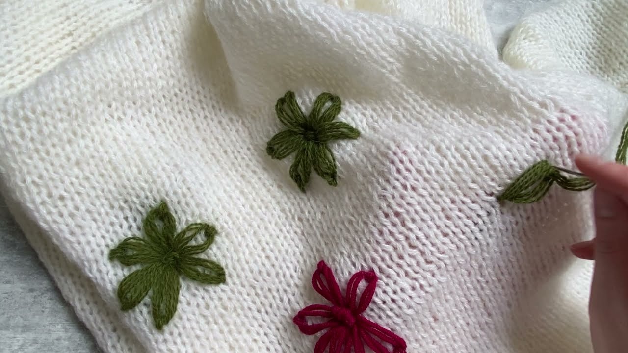Blumen aufn&auml;hen / TRICKS F&Uuml;R DEINE STRICK KLEIDUNG