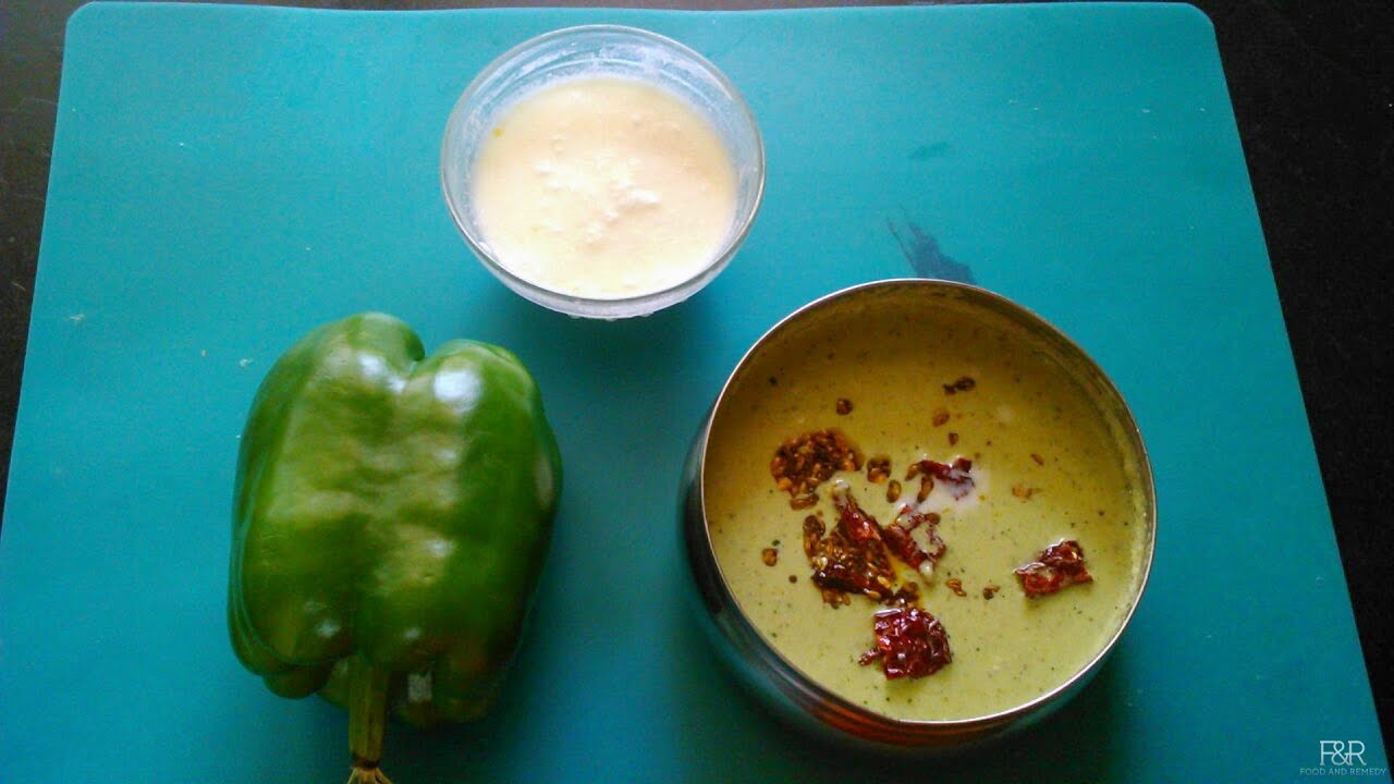 Bell pepper Tambli | ದೊಡ್ಡಮೆಣಸಿನಕಾಯಿ ತಂಬುಳಿ । Doddamenasina kayi Tambuli | Capsicum Tambuli