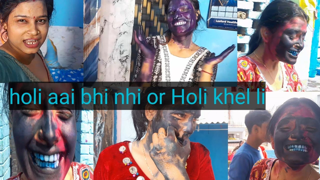 Ghr se aane ke liye nikal hi rhe the ki behno ne kheli holi #sweety #vlog 