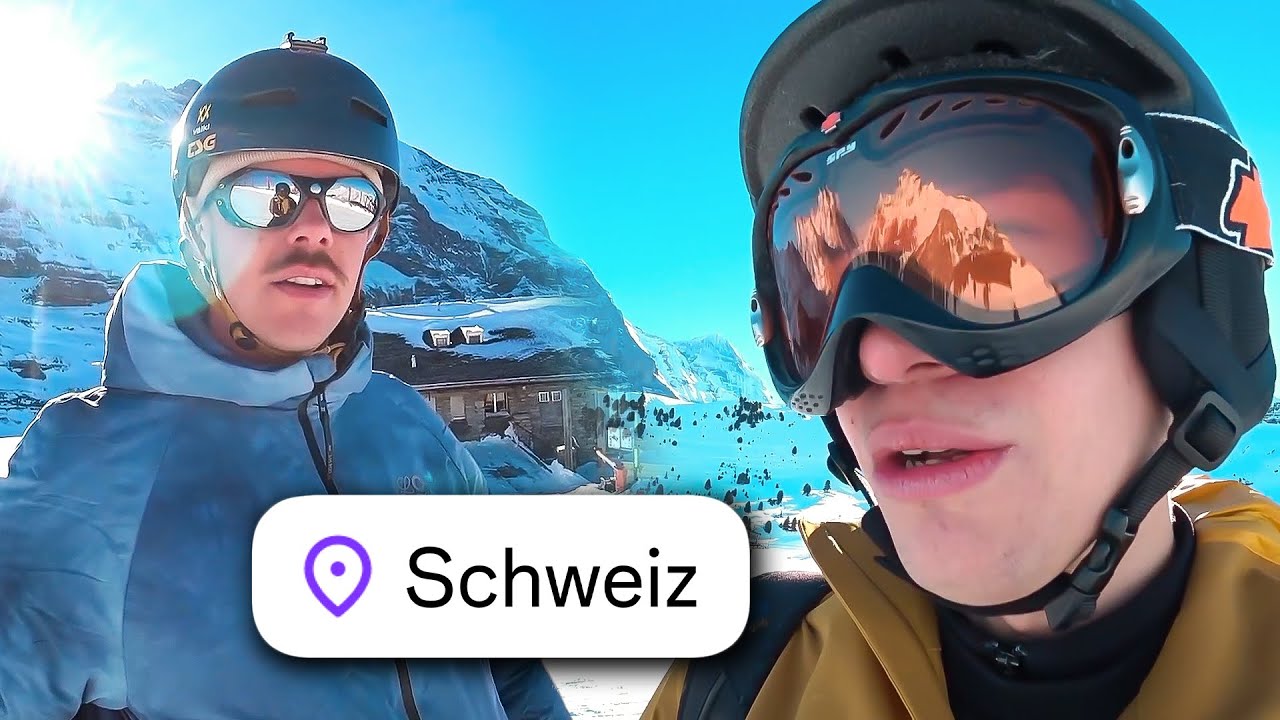 ZWEI DUMMKÖPFE FAHREN SKI IN DER SCHWEIZ