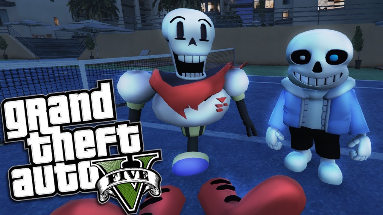 GTA 5 Mods - THE UNDERTALE MOD w/ SANS & PAPYRUS (GTA 5 Mods Gameplay)