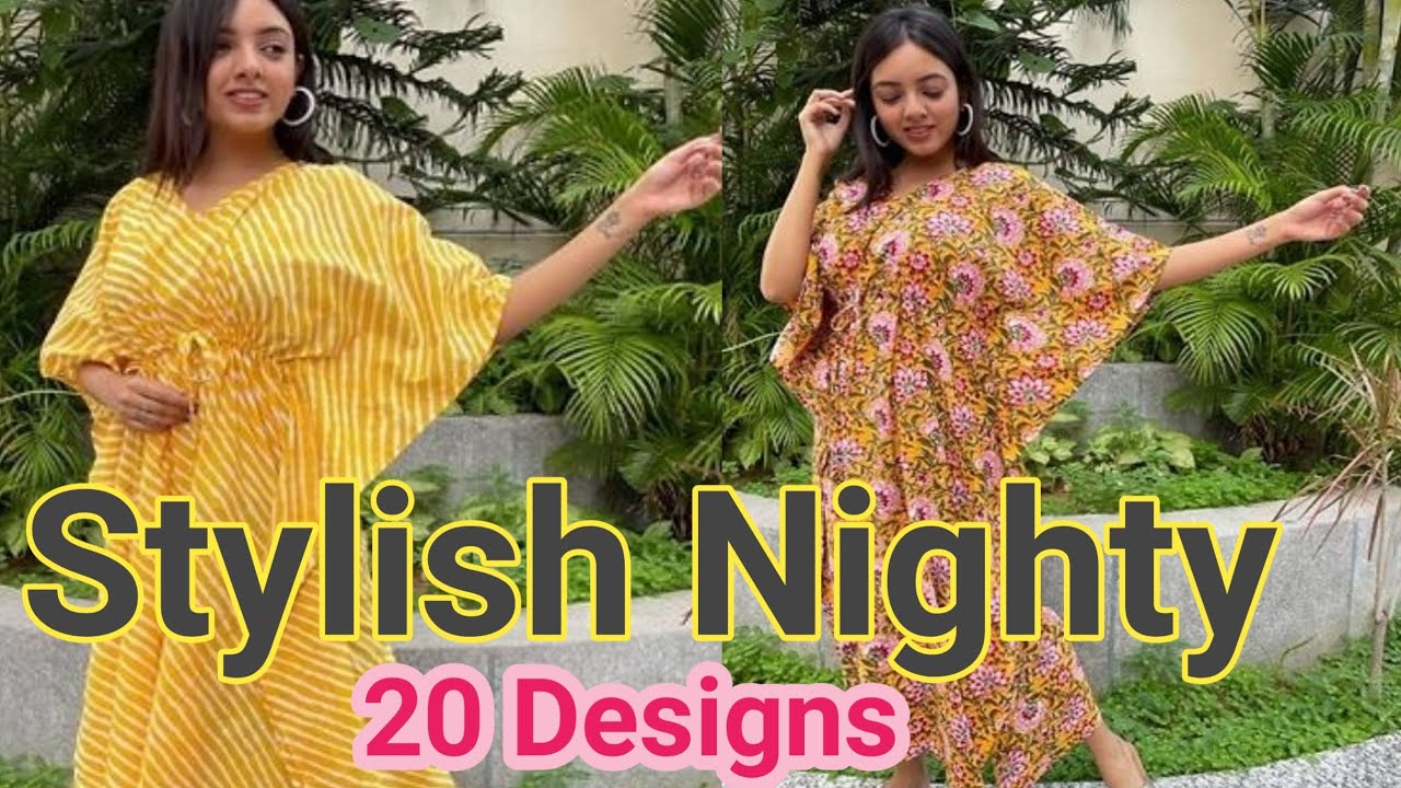 Nighty | Stylish Cotton Printed Kaftan Nighty | Night Wear