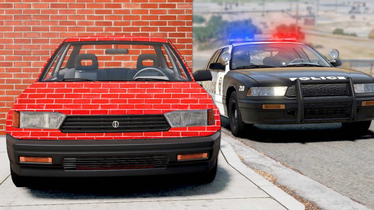 Маскирую машину, чтобы скрыться от полиции! (BeamNG)