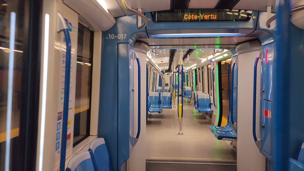 Riding the last metro of the night from Côte-Vertu metro station on the Orange Line in Montreal 🟠