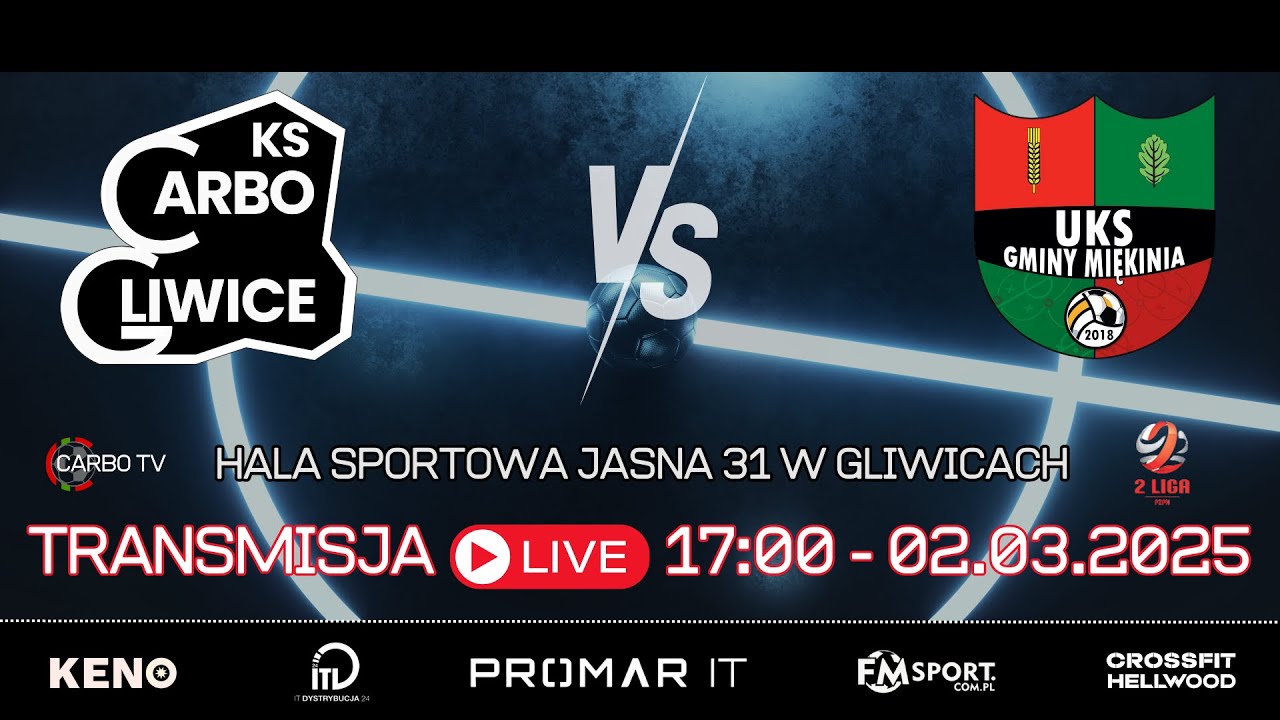 PROMAR IT CARBO GLIWICE - UKS GMINY MIĘKINIA / LIVE / (02.03.2025)