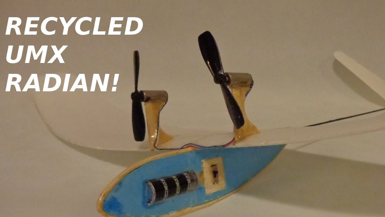 TWIN ENGINE Supercapacitor Free Flight Plane THERMAL BAIT!!