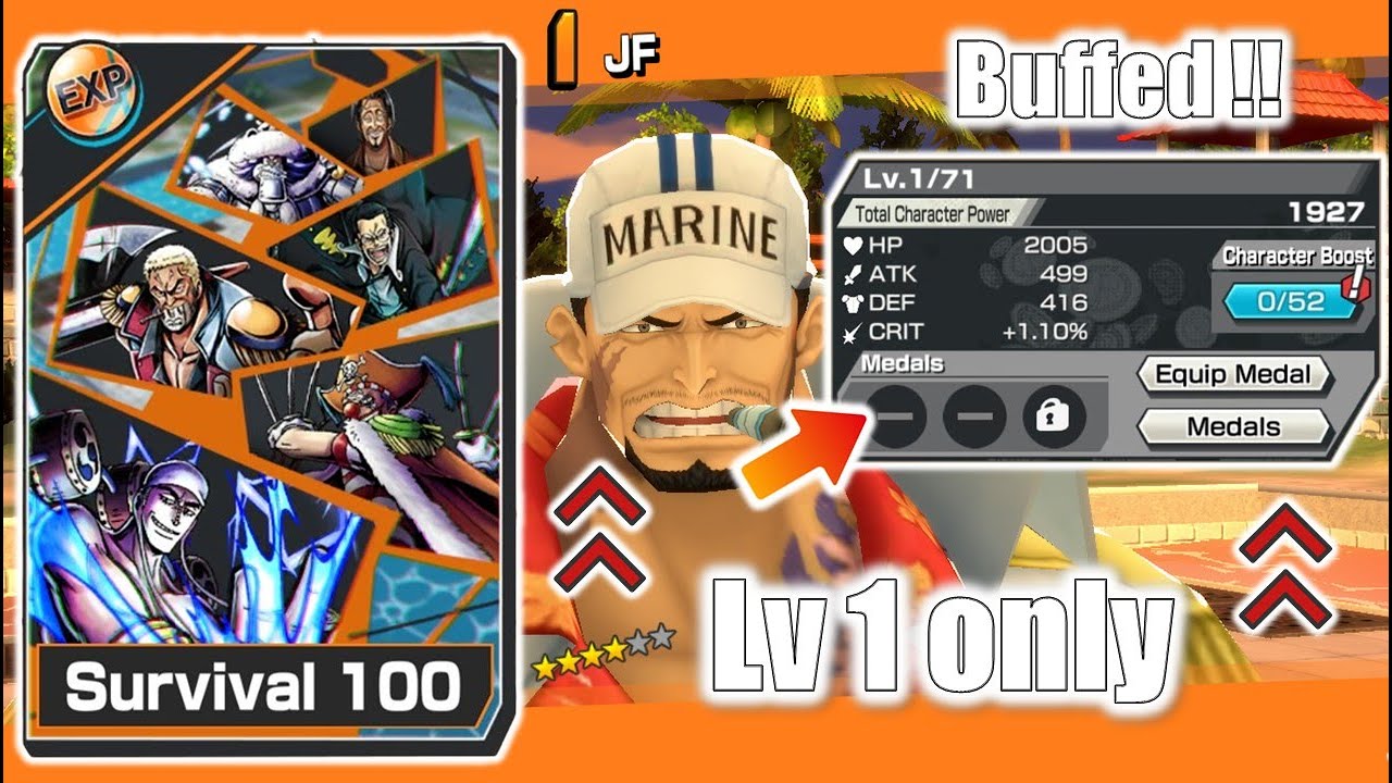 Can Lv 1 After Buff Ex Akainu Complete Survival 100 in One Piece Bounty Rush OPBR ??