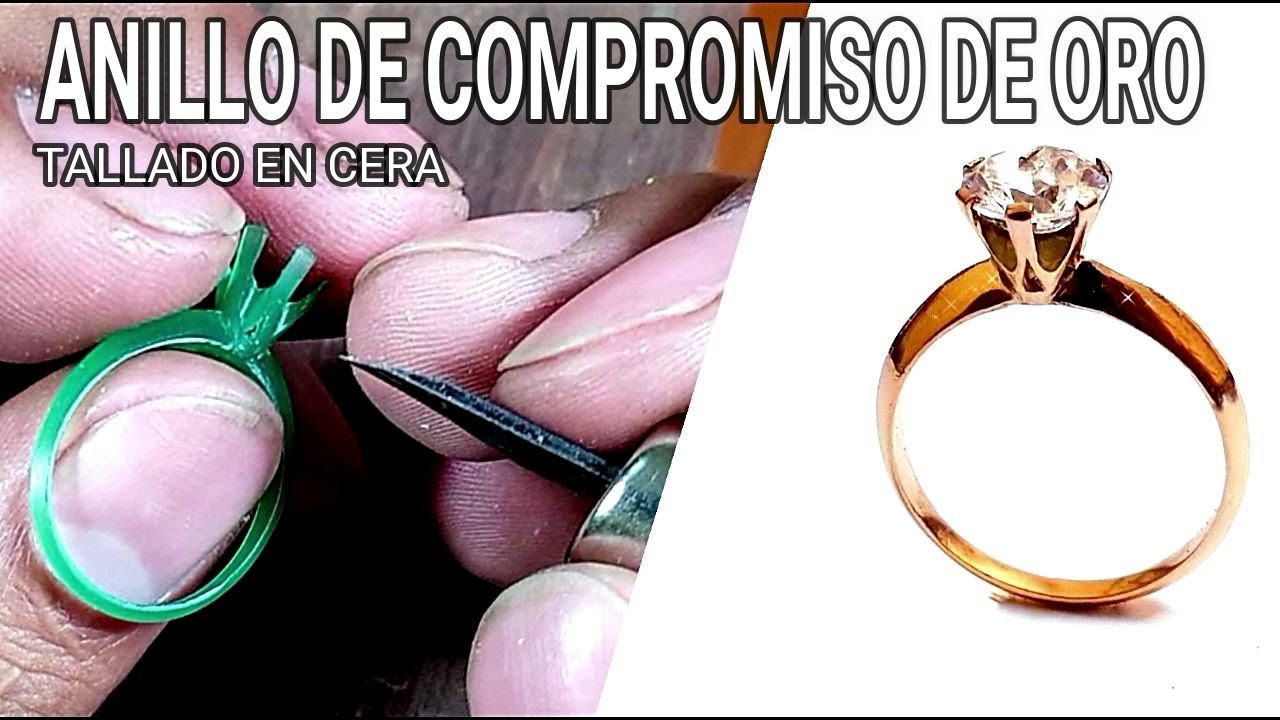 Como se hace un anillo de Oro tallado en cera paso a paso ( Engagement Ring - How it's Made )