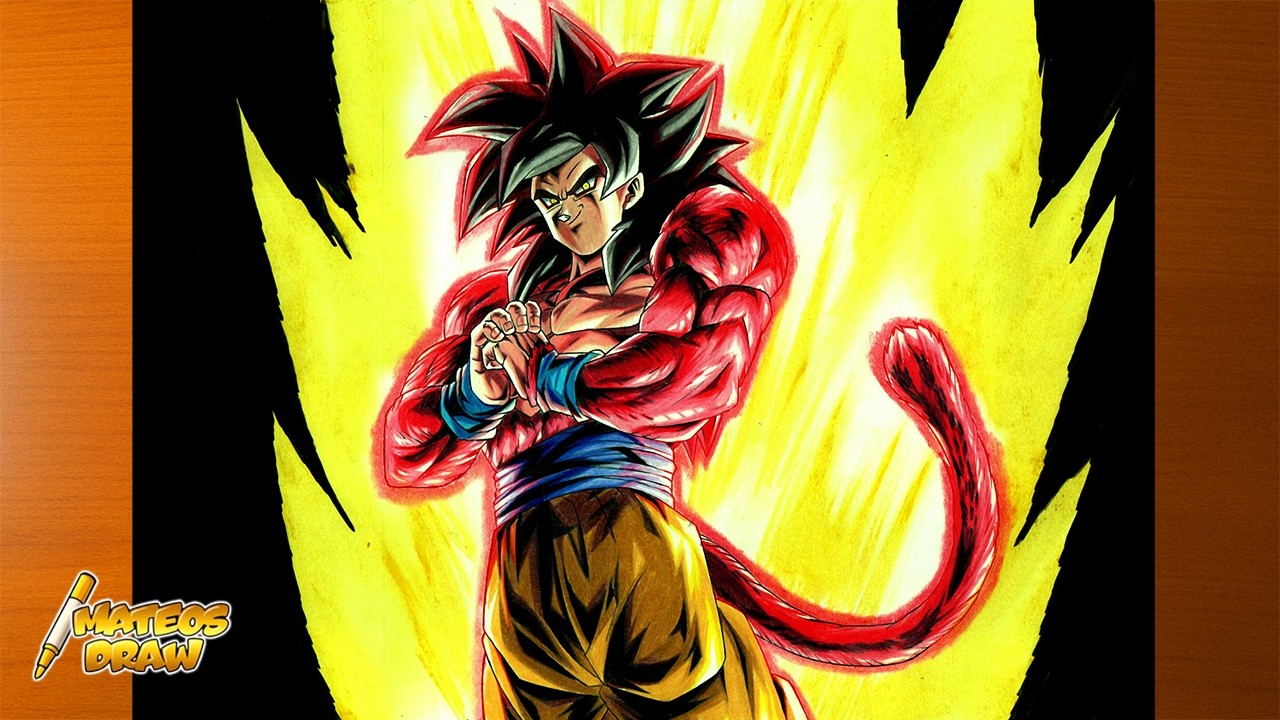 COMO DIBUJAR A GOKU SSJ4 *GT* AL ESTILO LEGENDS / MateosDraw