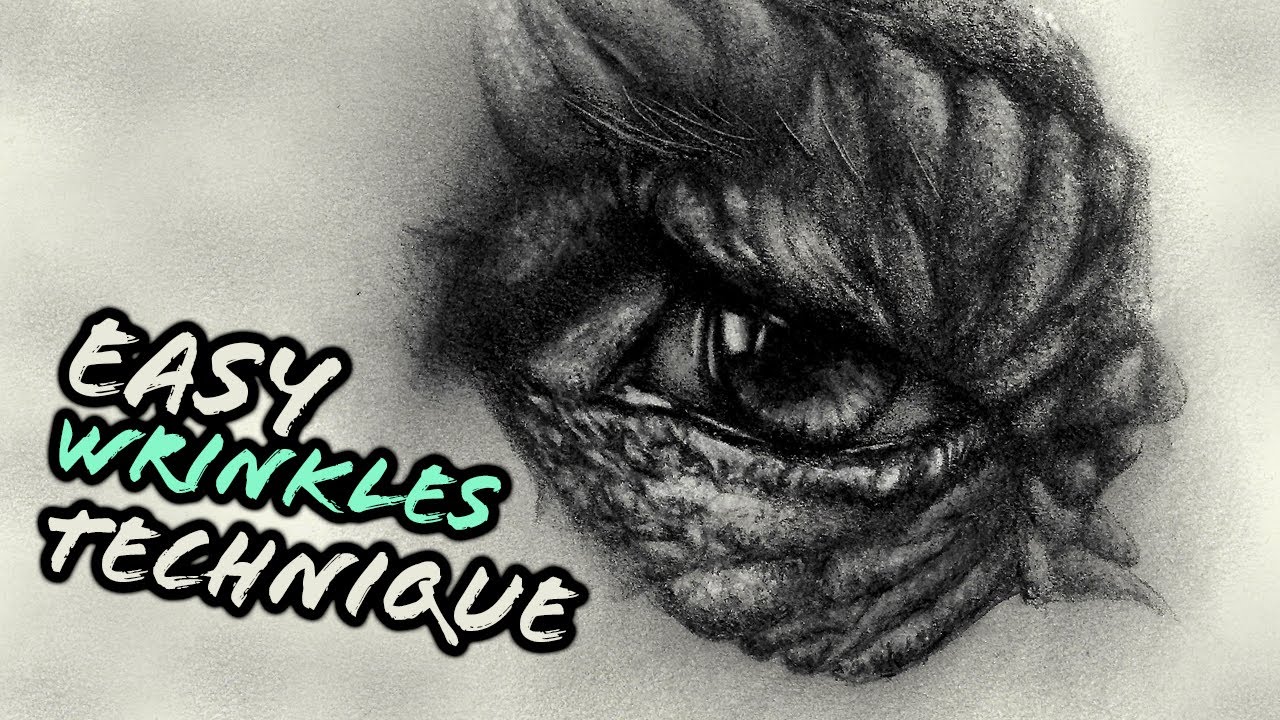 How To Draw Wrinkles Using Skin Texture In Graphite Pencil | Easy Artist Tutorial