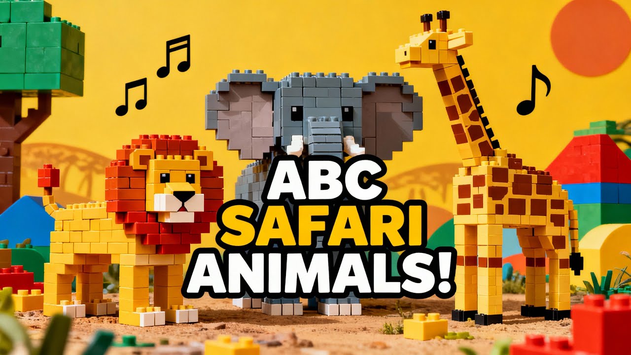 ABC LEGO Safari Animals Song | Learn ABCs with DodoVerse | Fun Building Block Alphabet Adventure