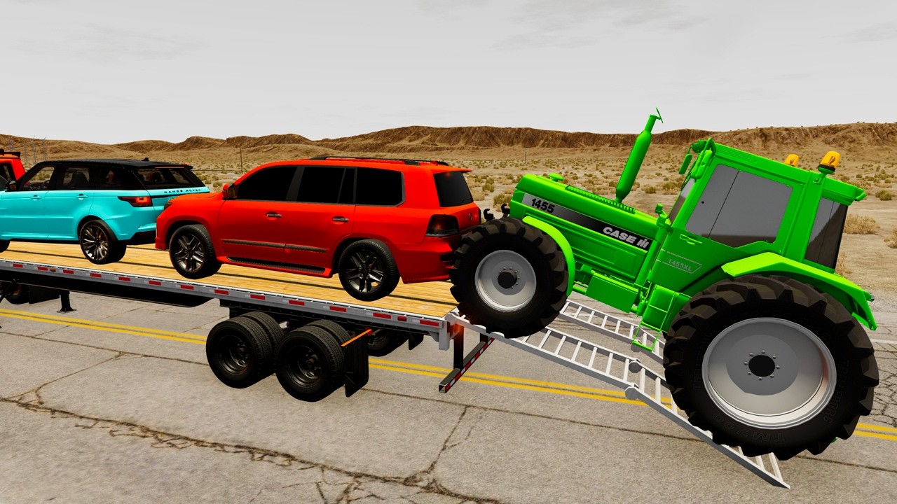 Flatbed Truck McQueen | Transportation with Truck | BeamNG.Drive Gameplay |#100k