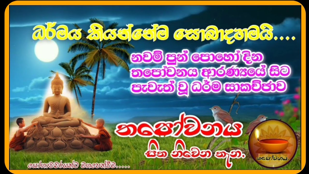 නවමි පුන් පොහෝ දින තපෝවනය ආරණ්‍යයේ සිට  පැවැත් වූ ධර්ම සාකච්ඡාව#Thapowanaya සිත නිවෙන තැන 🪔