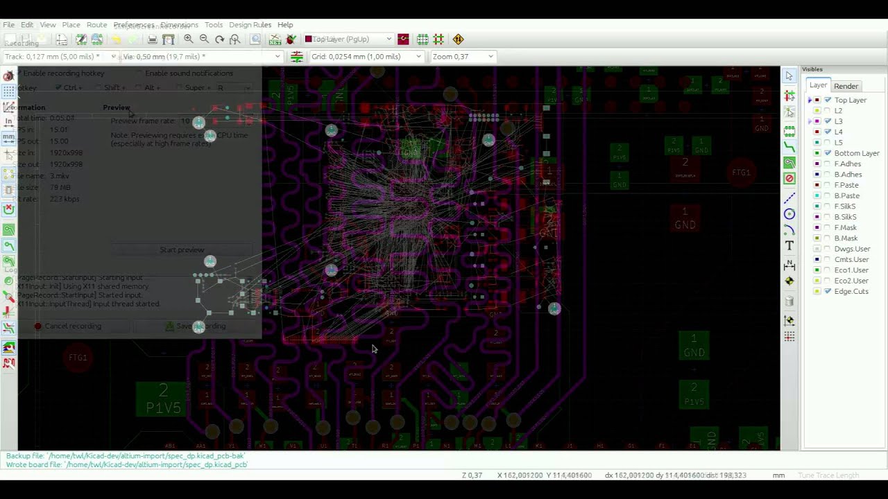 Kicad - Differential pair routing and trace length matching